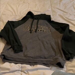 Sac State Gray and Green Hoodie